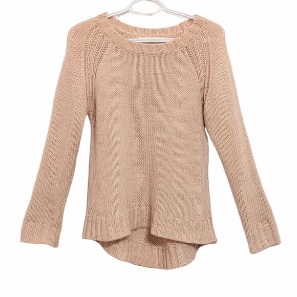 ZARA sweater Knit blush pink wool crewneck sweater size Medium @W - Picture 1 of 6